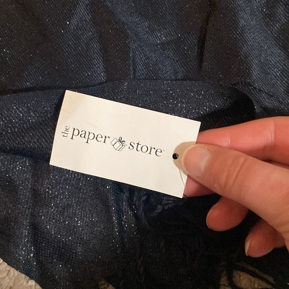 The Paper Store Women’s Pashmina Midnight Blue Glitter Fringe Scarf - One Size - Picture 5 of 6